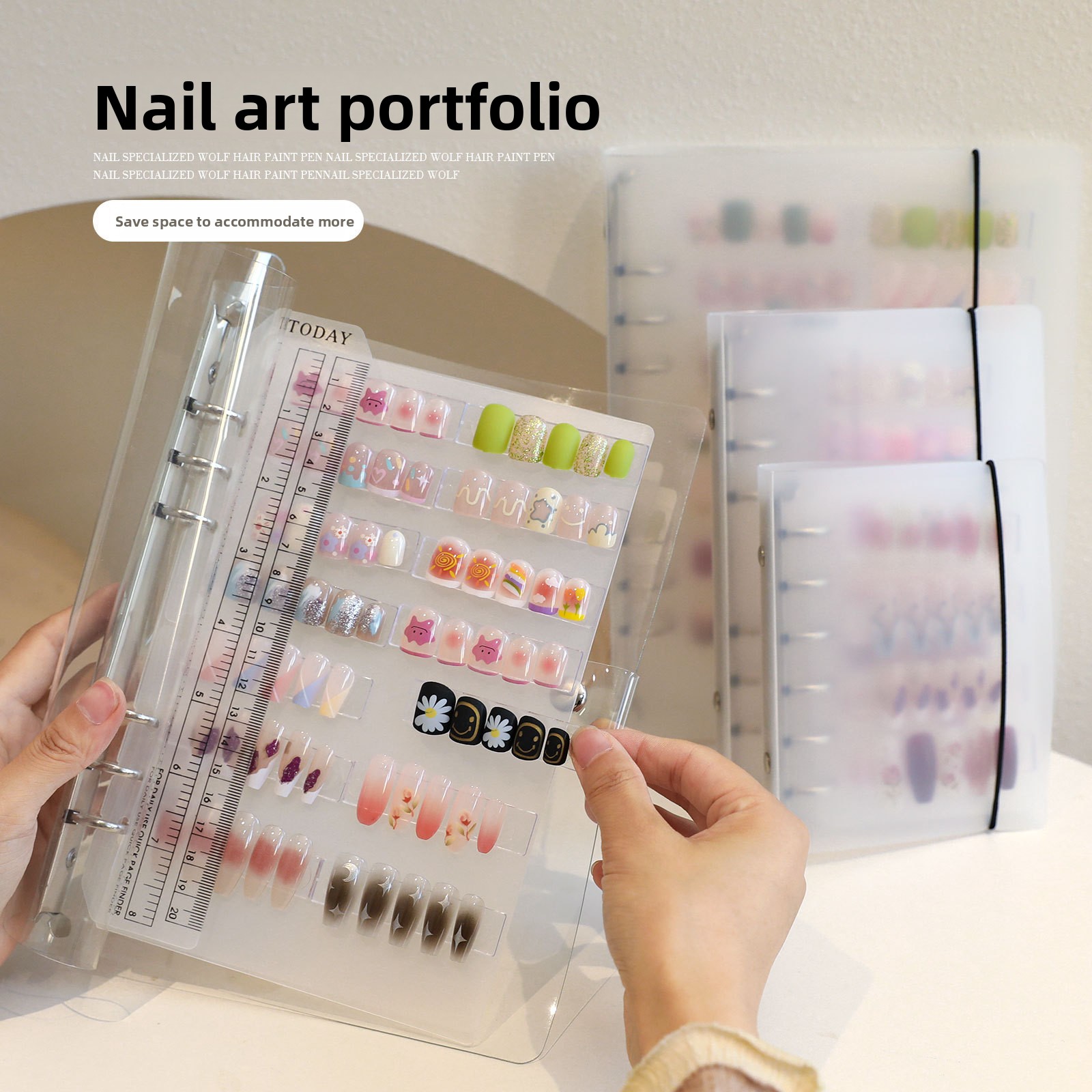 Nail Art One Piece - ネイルアート作品収納ブック 大容量展示フォトアルバム カードクリップディスプレイボード DIYシンプルアルバム収納ブック