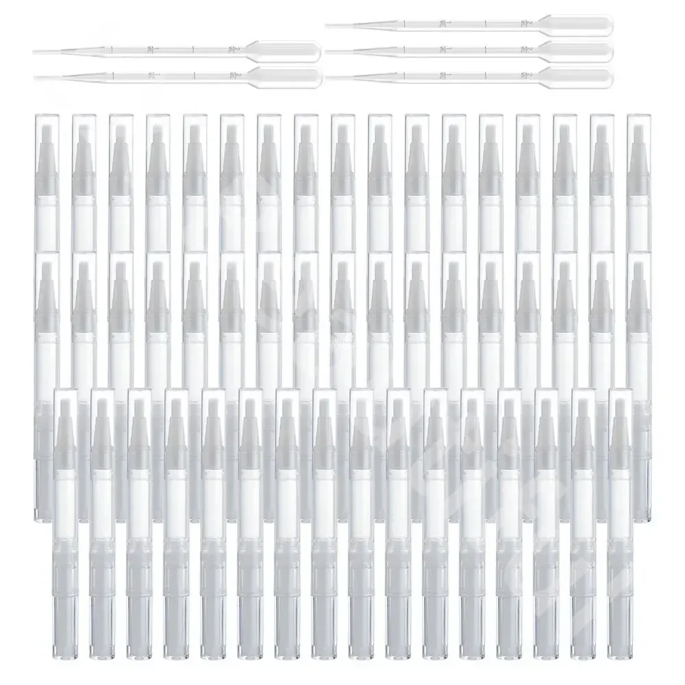 Cuticle Oil Pen - 20/30/50 個 3 ミリリットル/5 ミリリットル空のネイルオイルペンブラシ付き透明ツイストキューティクルオイルペン化粧品容器ペンリップグロスチューブ