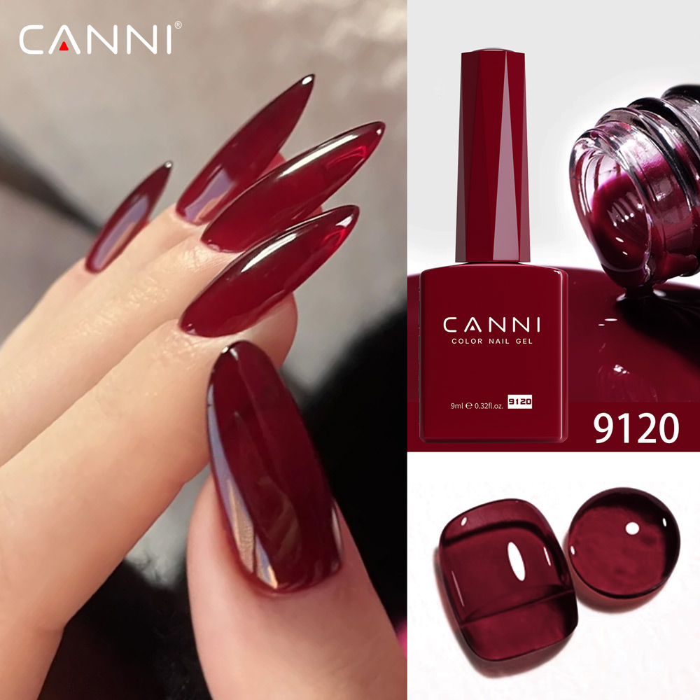 Nail Art One Piece - CANNI ジェルネイルポリッシュクリスタルクリアレッドブラッドレッド HEMA フリーファンタスティック超ゴージャスなカラーソークオフ UV LED