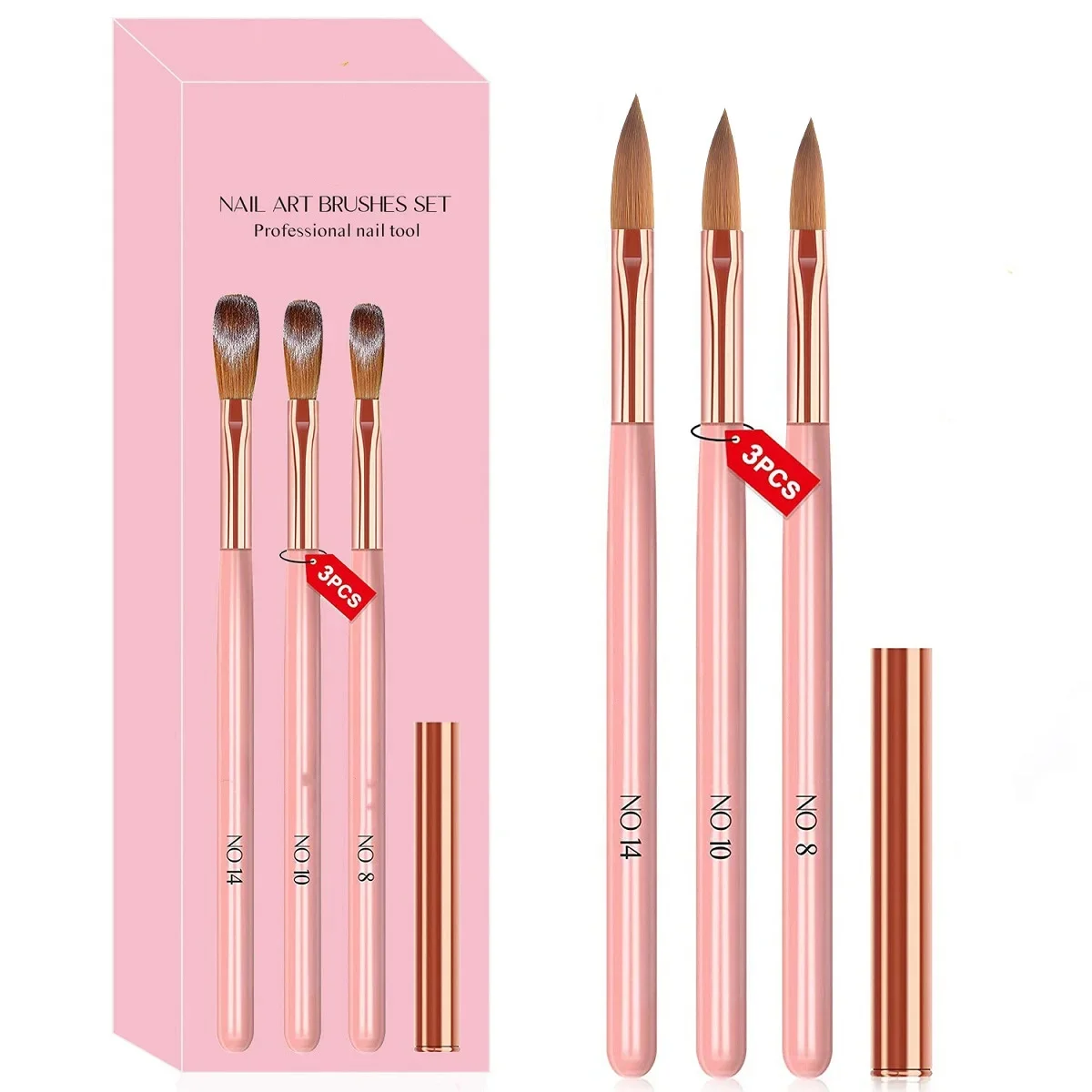 Nail Art Rame - ネイルアートペン特別なネイルアートセット 3 ピンク木製ロッドネイルアートクリスタルペンセットネイルブラシネイルケアツールマニキュアツール