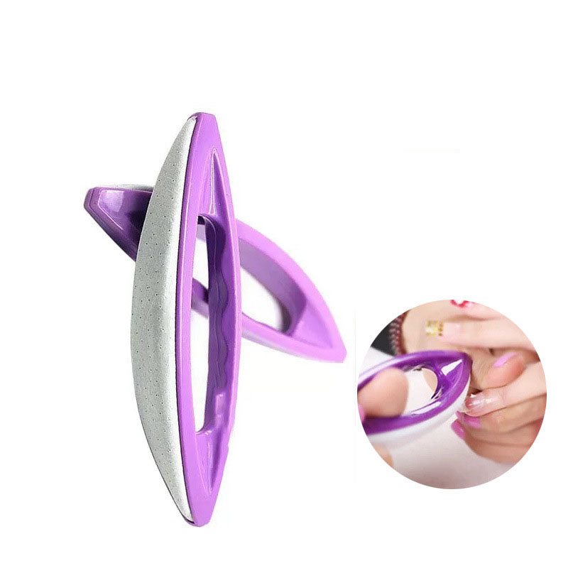 Nail Art Rame - トップネイルパープルシープスキンブラシネイルアートサンディング研磨ファイルバッファーDIYネイルツール