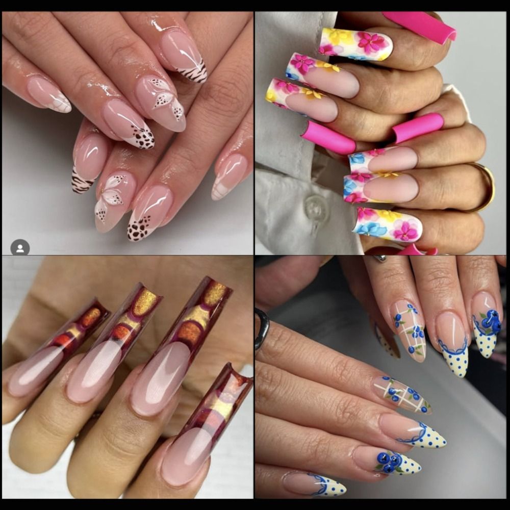 Nail Extension Form - 140個入り 14サイズ フレンチネイル デュアルフォーム スクエアアーモンド インナーフレンチライン付き