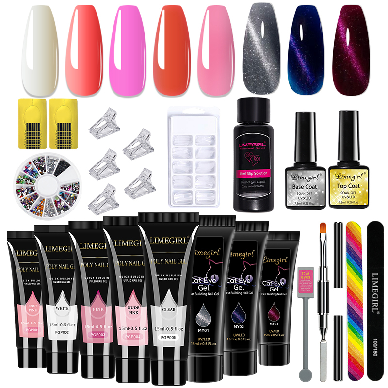 LIMEGIRL 15ml ネイルアートキット ポリネイルジ - Nail Art Extension Cat Eye のレビューと価格
