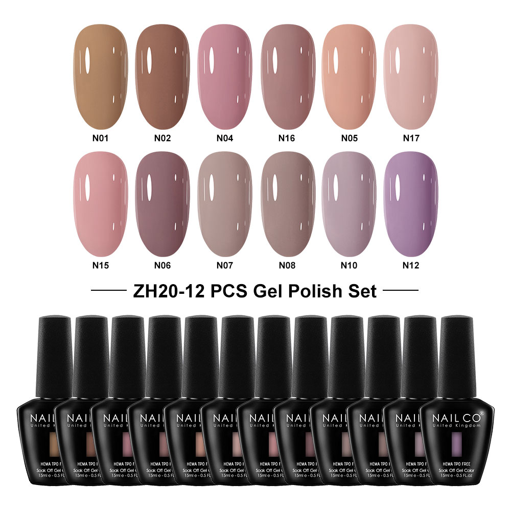 ネイルコ 12色 ピンクジェルポリッシュシリーズ グロッシー - Nail Art Natural Pink のレビューと価格