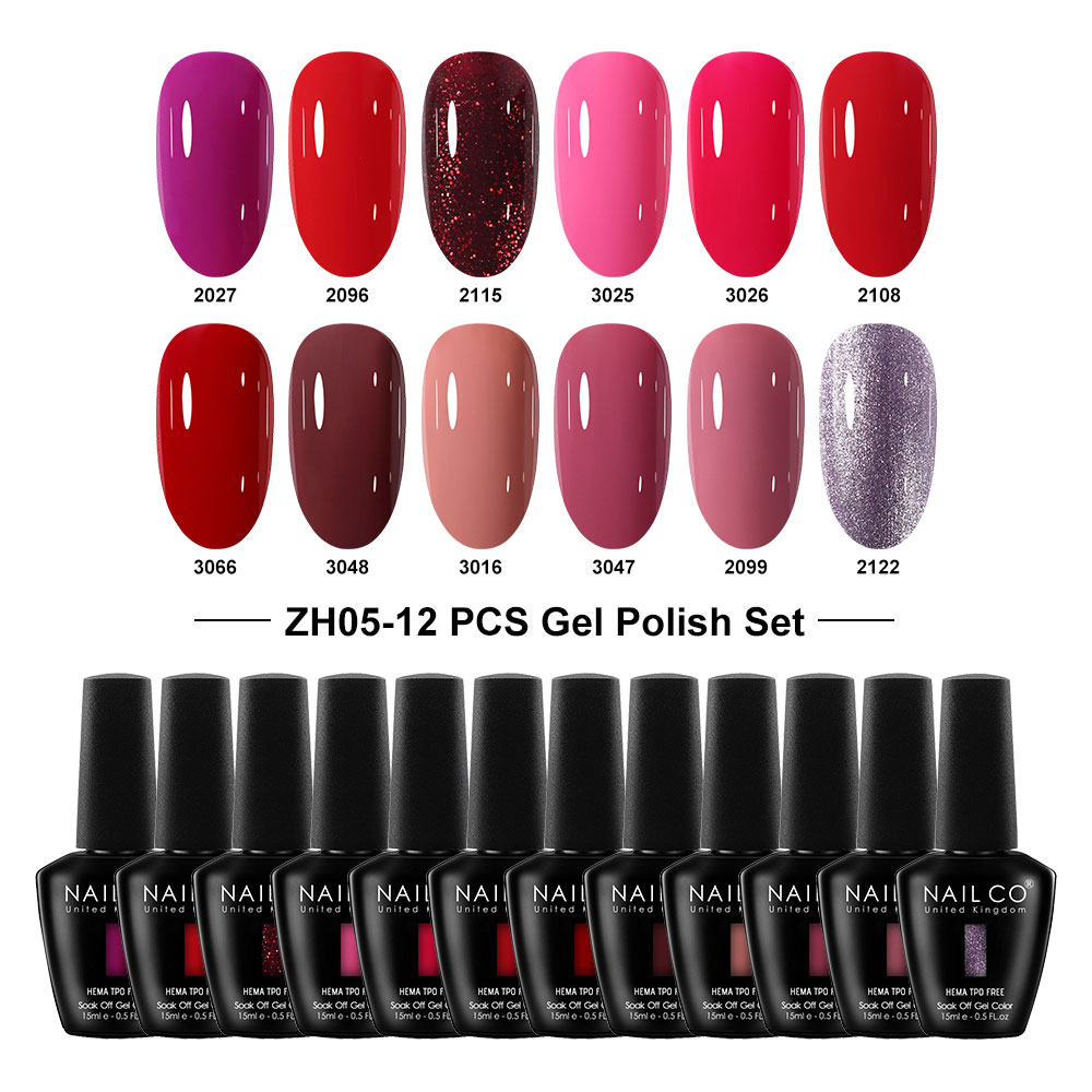 ネイルコ 12色 ピンクジェルポリッシュシリーズ グロッシー - Nail Art Natural Pink のレビューと価格