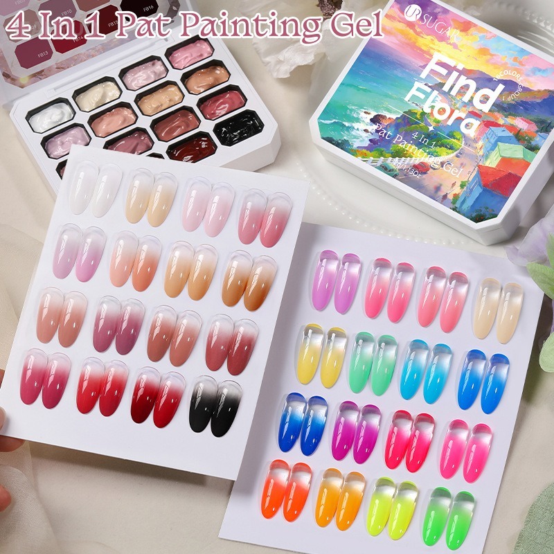 4 in 1 16色ネイルアートペイントジェルポリッシュグラ - Nail Art One Piece のレビューと価格