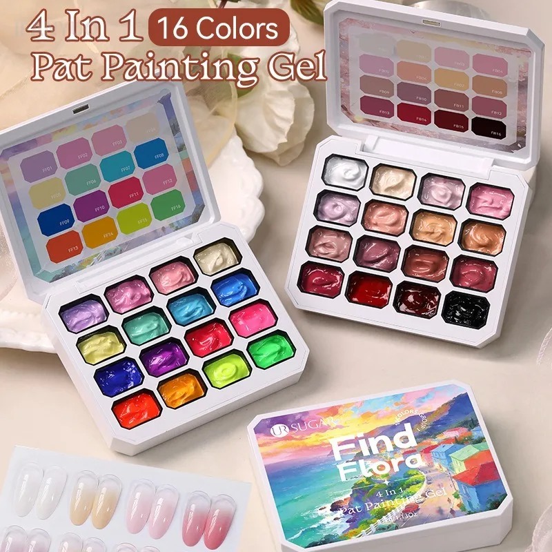4 in 1 16色ネイルアートペイントジェルポリッシュグラ - Nail Art One Piece のレビューと価格