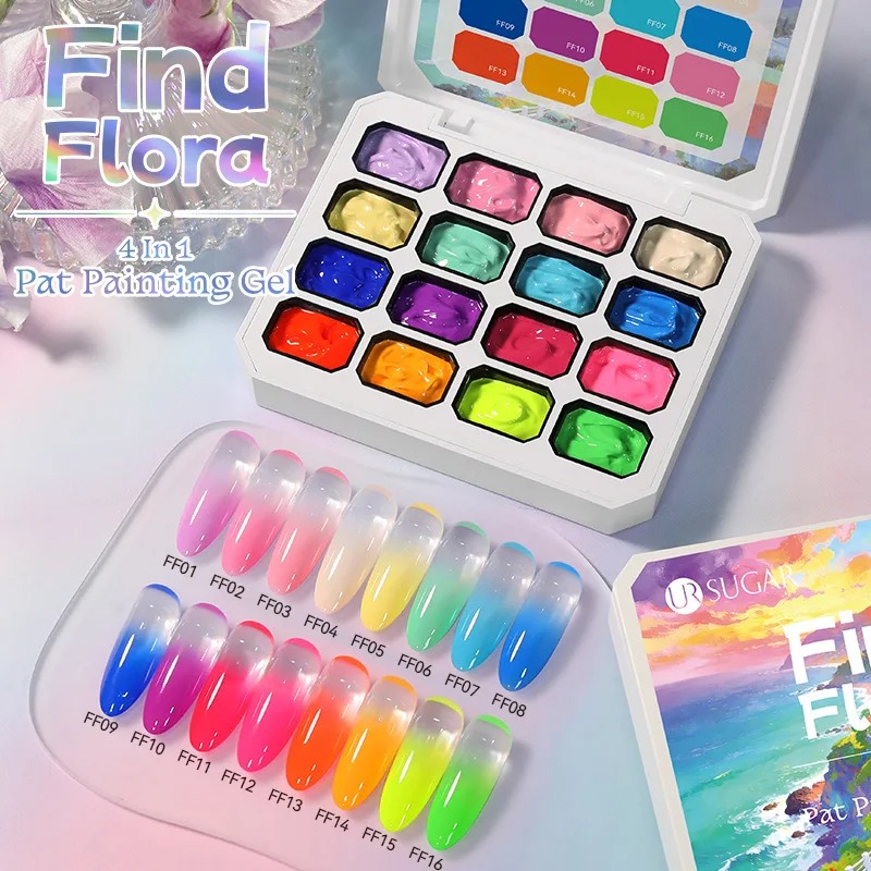 4 in 1 16色ネイルアートペイントジェルポリッシュグラ - Nail Art One Piece のレビューと価格