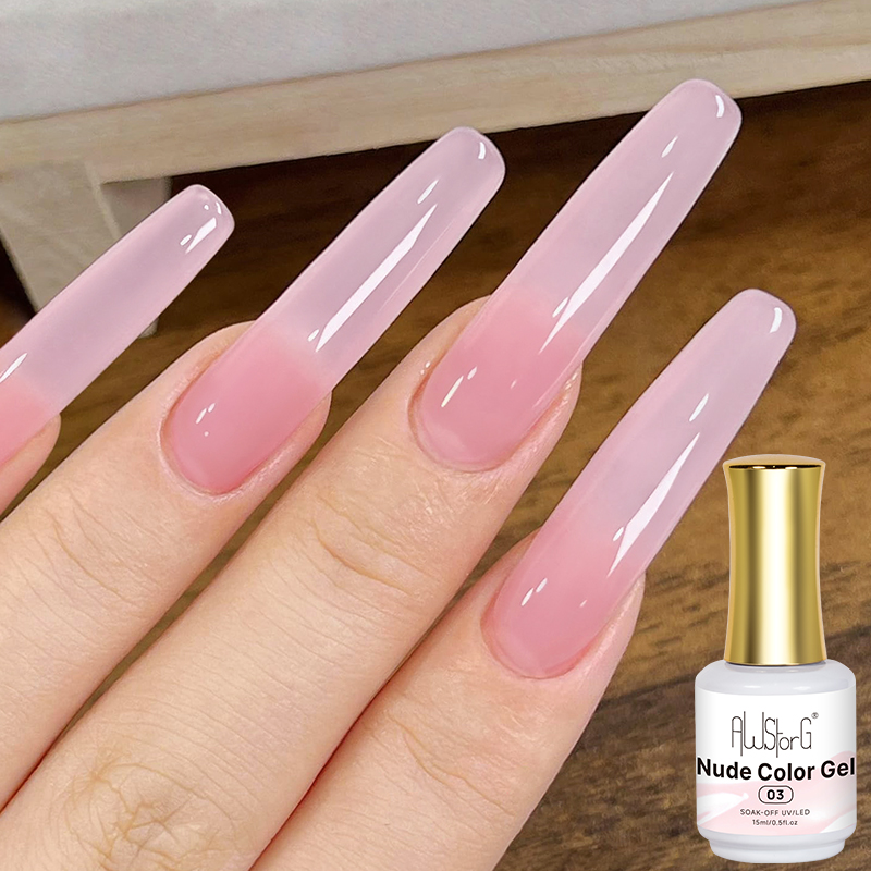 AWStorG 15ml ジェリーヌードピンク透明ジェル ソ - Nail Art Natural Pink のレビューと価格
