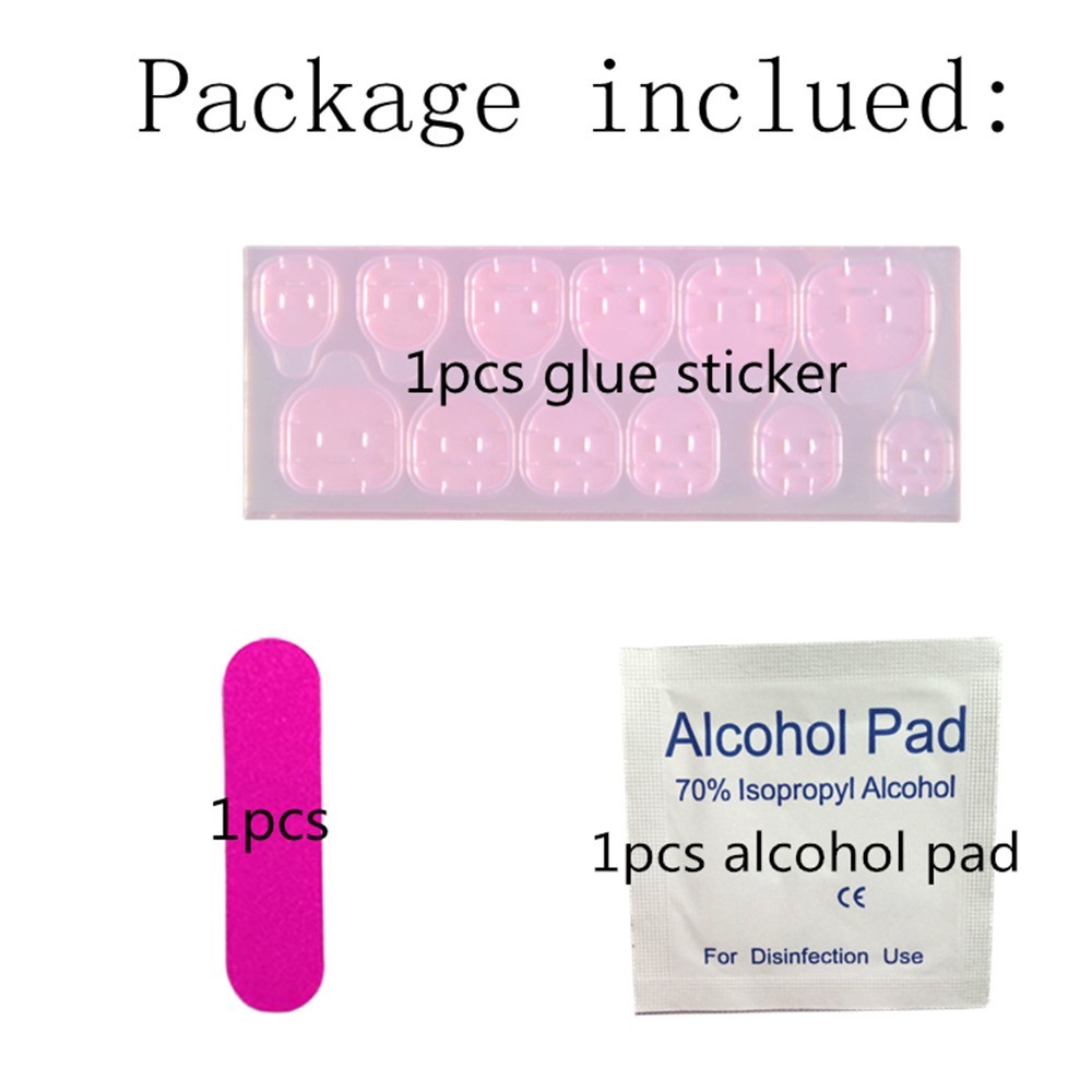 グリッターショートフェイクネイルチップ、接着剤ステッカー付き - Nail Art Natural Pink のレビューと価格
